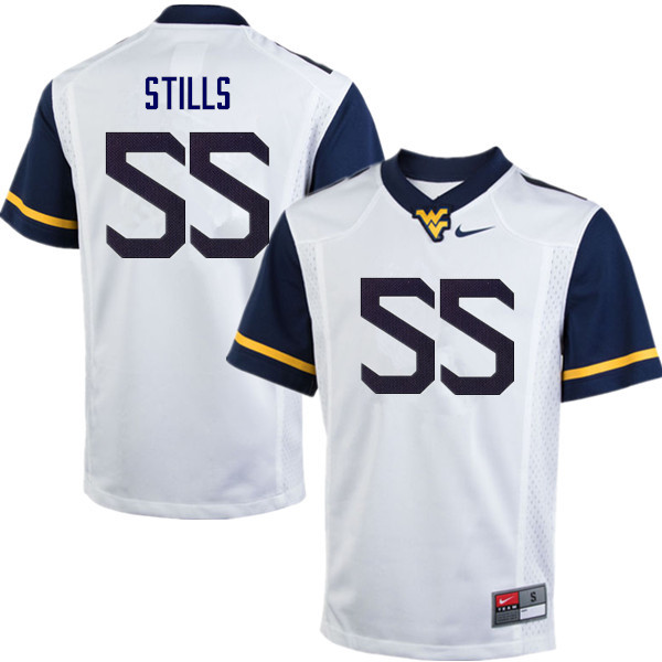 Men #55 Dante Stills West Virginia Mountaineers College Football Jerseys Sale-White - Click Image to Close